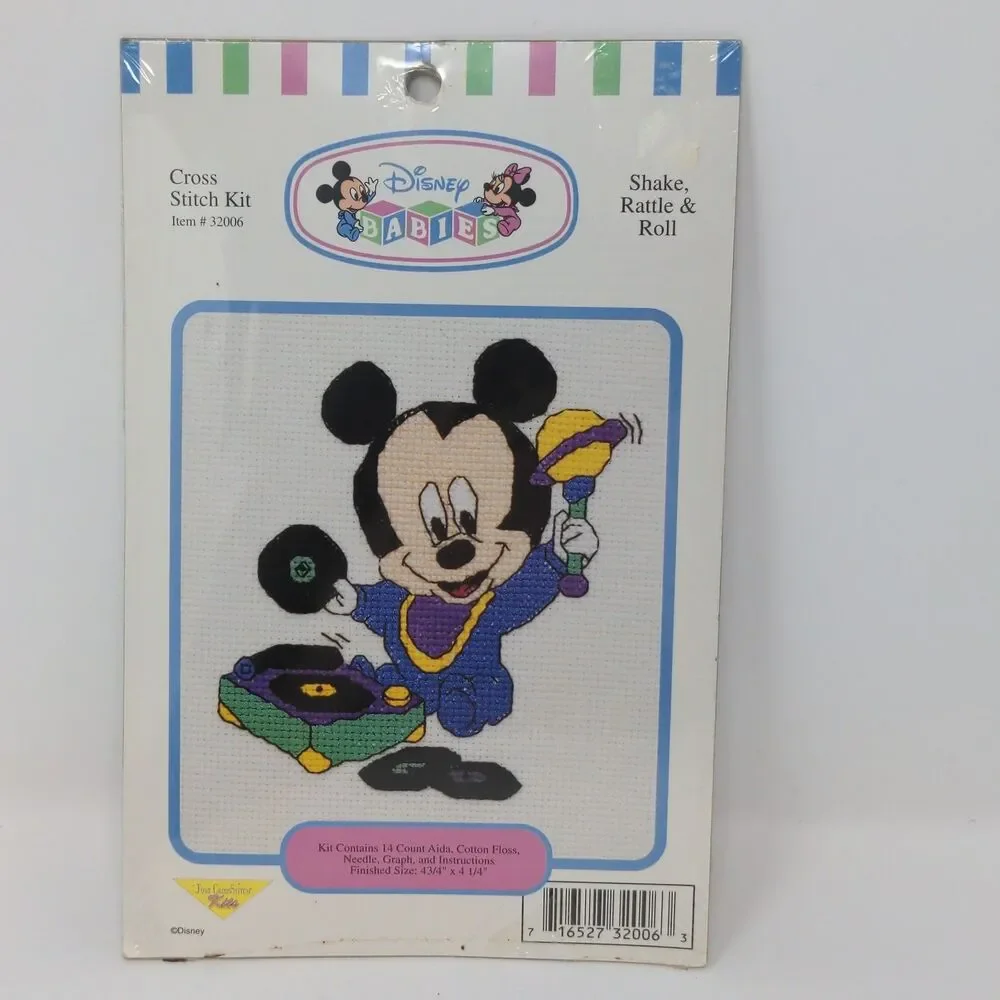 Disney Babies Mickey Shake, Rattle & Roll Counted Cross Stitch Kit